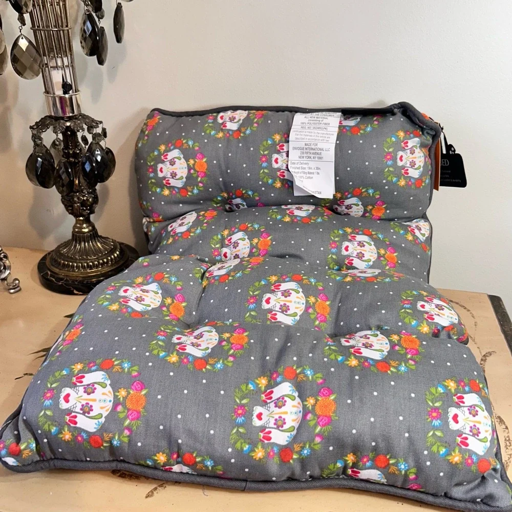 Dachshund Sugar Skull Day of the Dead Halloween Pet Dog Bed NWT NEW